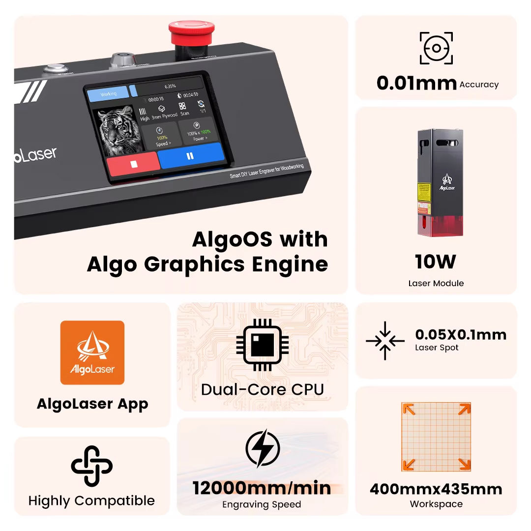 Algolaser DIY Table 40*43cm CN - Industrial Laser Etching Machine review and price