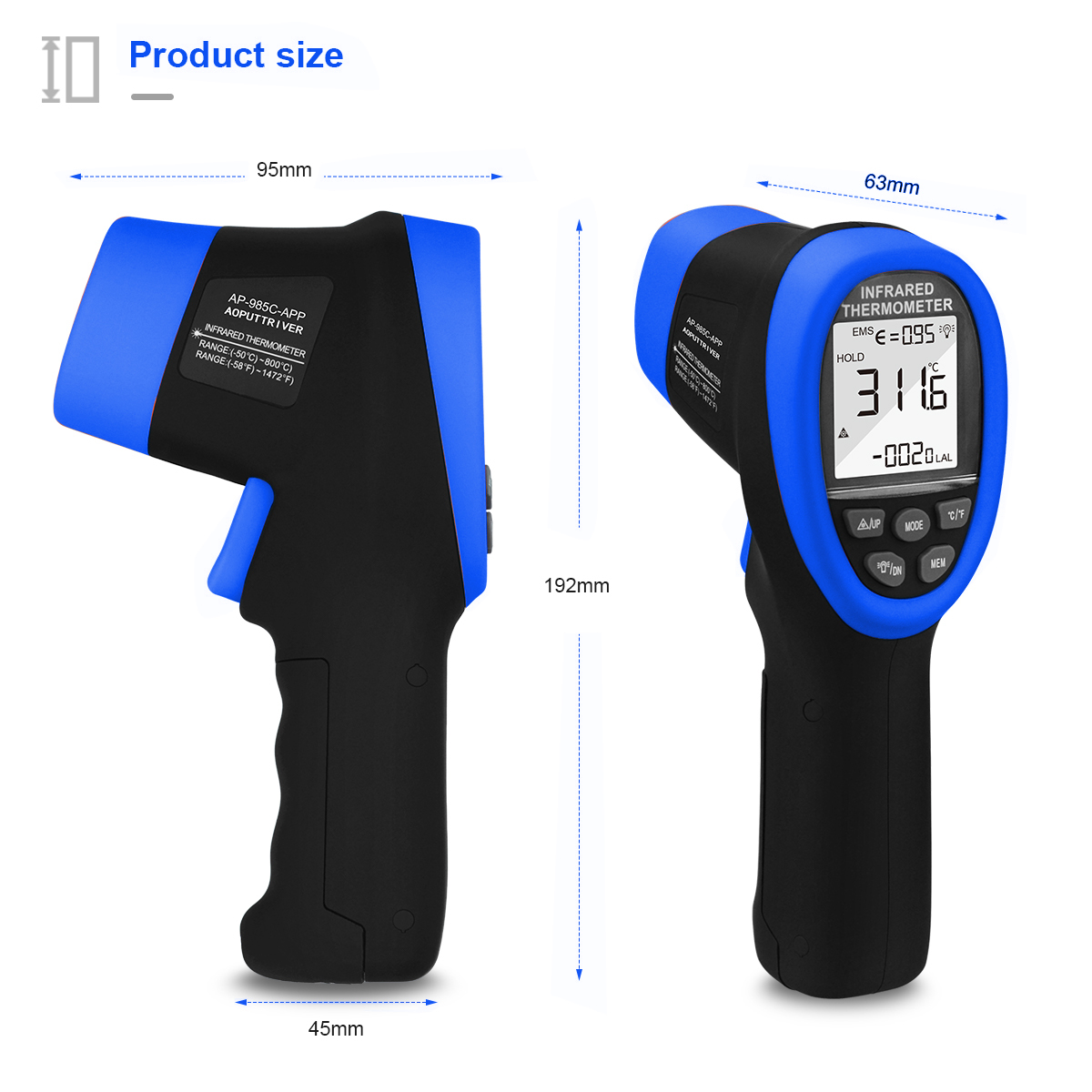 HoldPeak IR Thermometer Gun -5 - Industrial Laser Temperature Sensor review and price